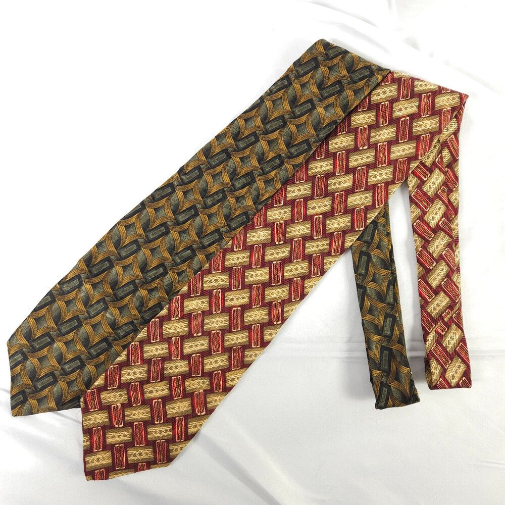 Robert Talbott Studio Geometric Silk Ties Lot of‎ 2 USA